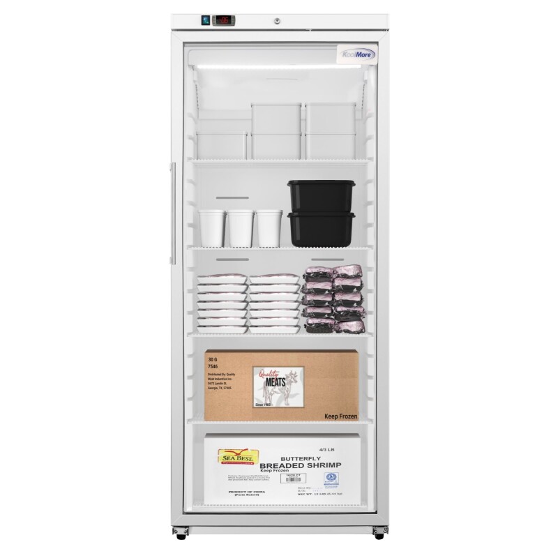 30 in. 21 cu. ft. Commercial Auto Defrost Glass Door Reach-In Freezer in White KMRIF1GD21CA
