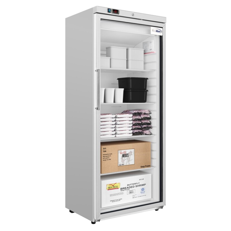 30 in. 21 cu. ft. Commercial Auto Defrost Glass Door Reach-In Freezer in White KMRIF1GD21CA