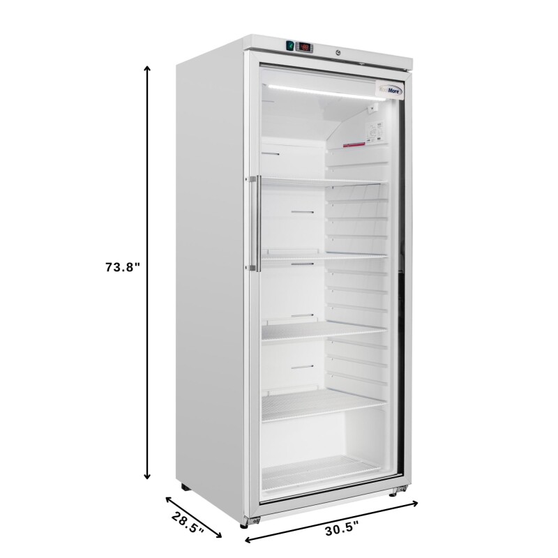30 in. 21 cu. ft. Commercial Auto Defrost Glass Door Reach-In Freezer in White KMRIF1GD21CA