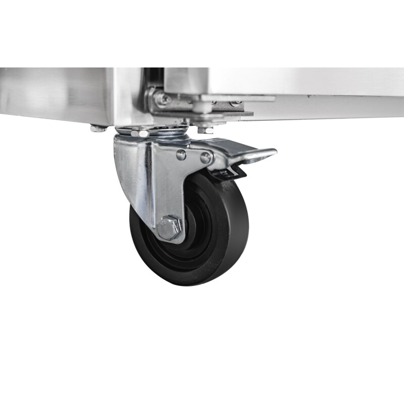 59 in. Commercial Refrigerated Granite Top Pizza Prep Station with Stainless Steel Refrigerated Condiment Pan Holder KMRPCPS2D59GRT, product image 12 of 13