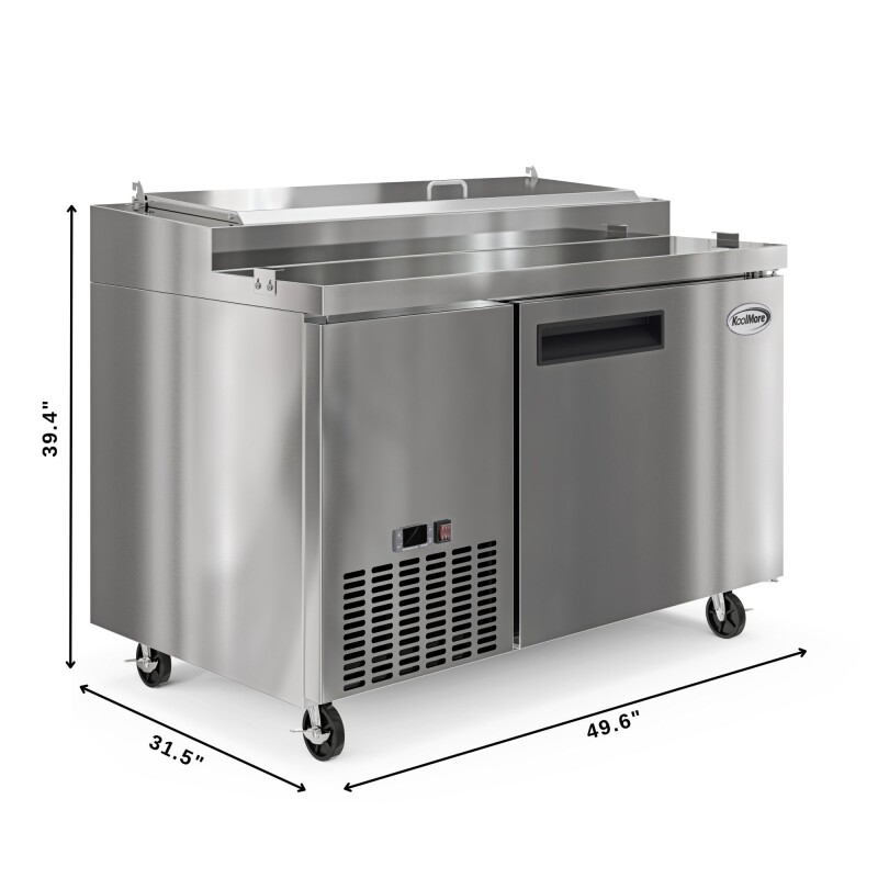 50 in. One Door Commercial Pizza Prep Refrigerator in Stainless-Steel KMRPPS1DSS, product image 5 of 11