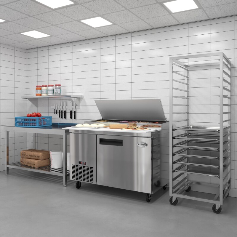 50 in. One Door Commercial Pizza Prep Refrigerator in Stainless-Steel KMRPPS1DSS, product image 6 of 11
