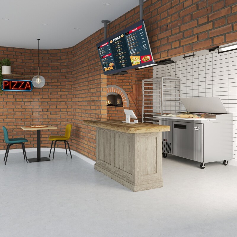 50 in. One Door Commercial Pizza Prep Refrigerator in Stainless-Steel KMRPPS1DSS, product image 7 of 11