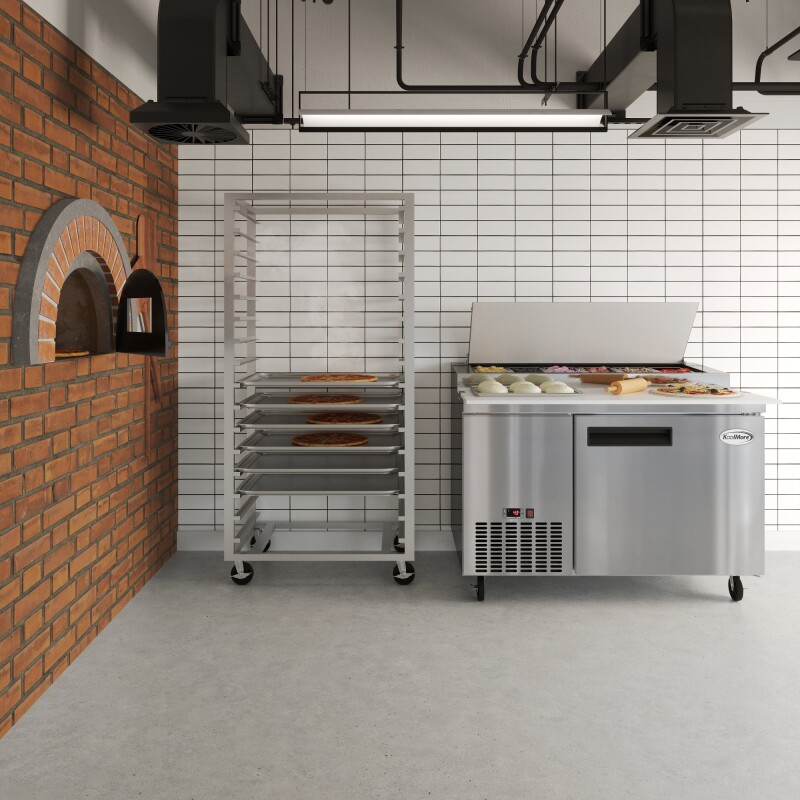 50 in. One Door Commercial Pizza Prep Refrigerator in Stainless-Steel KMRPPS1DSS, product image 8 of 11