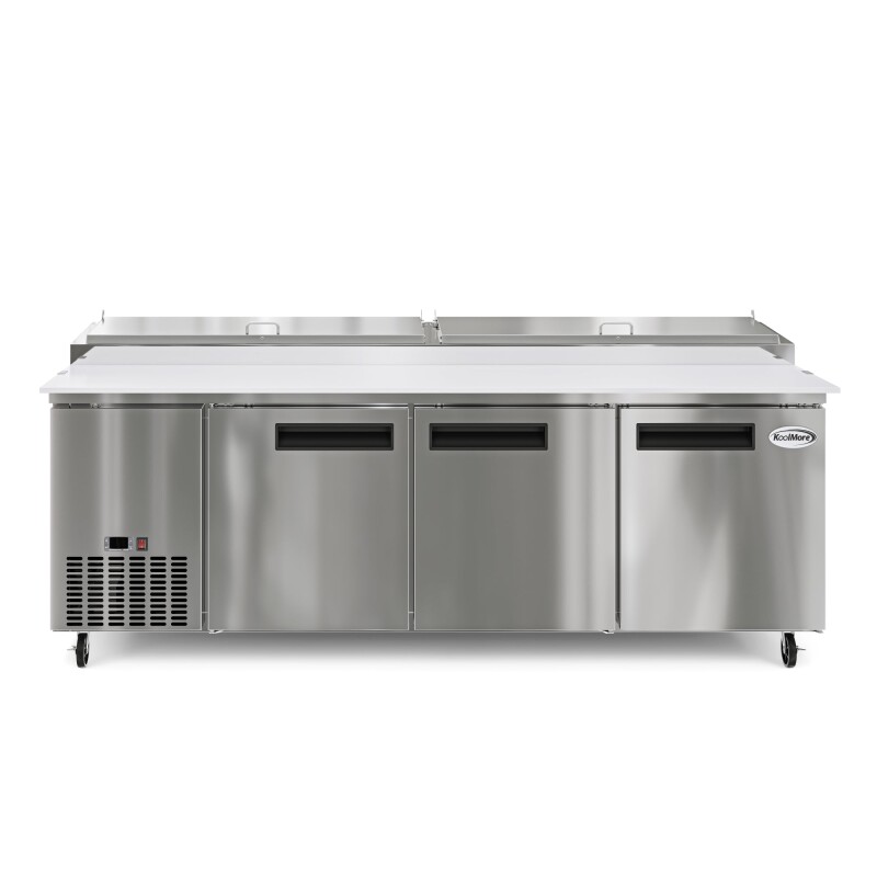 92 In. Three Door Commercial Pizza Prep Refrigerator in Stainless-Steel KMRPPS3DSS, product image 2 of 12