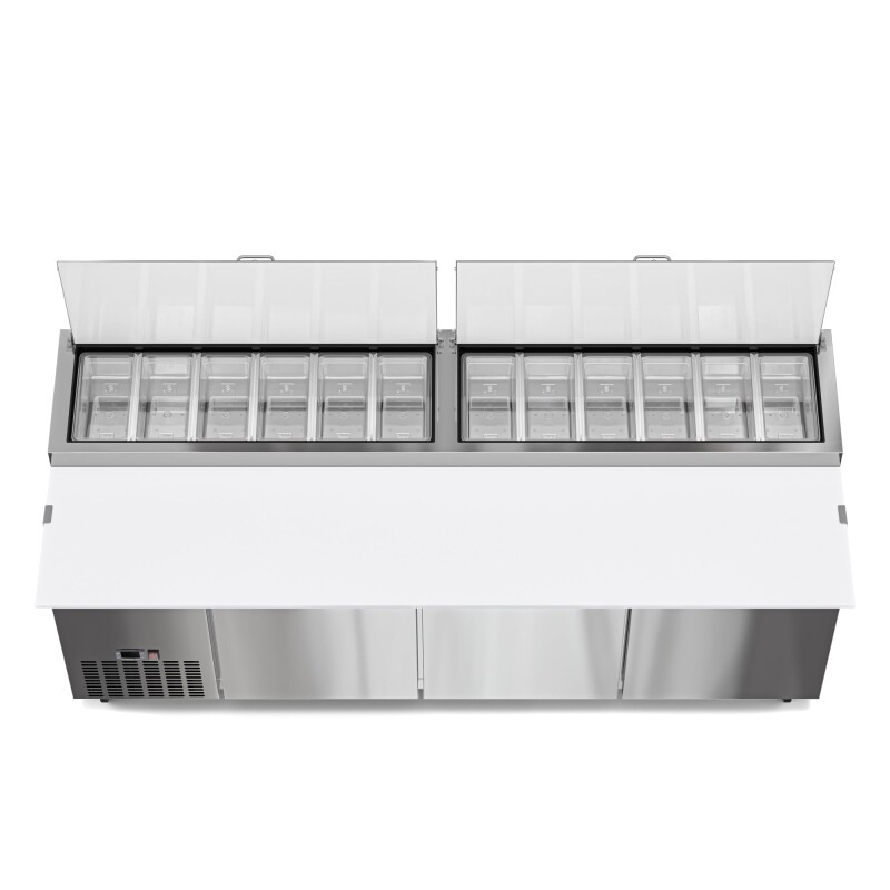92 In. Three Door Commercial Pizza Prep Refrigerator in Stainless-Steel KMRPPS3DSS, product image 7 of 12
