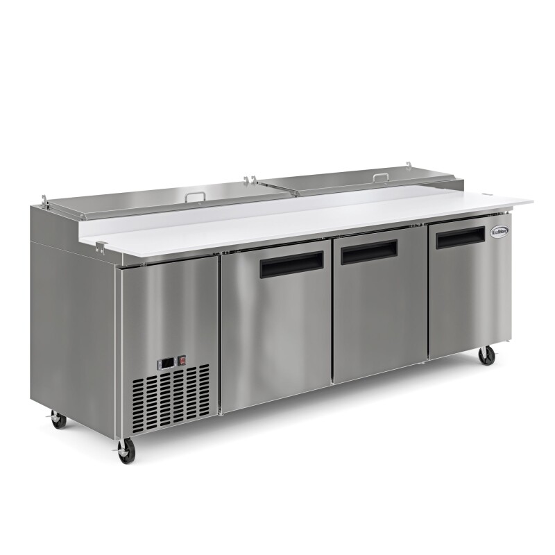 92 In. Three Door Commercial Pizza Prep Refrigerator in Stainless-Steel KMRPPS3DSS, product image 8 of 12