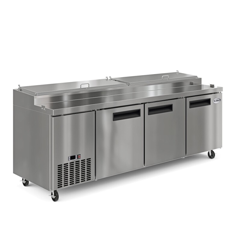 92 In. Three Door Commercial Pizza Prep Refrigerator in Stainless-Steel KMRPPS3DSS, product image 10 of 12