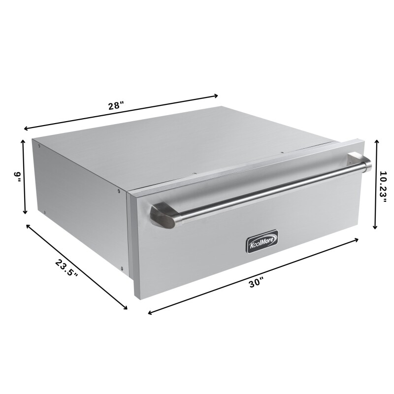 30 in. Warming Drawer with Three Compartments in Stainless-Steel KMRWD30SS