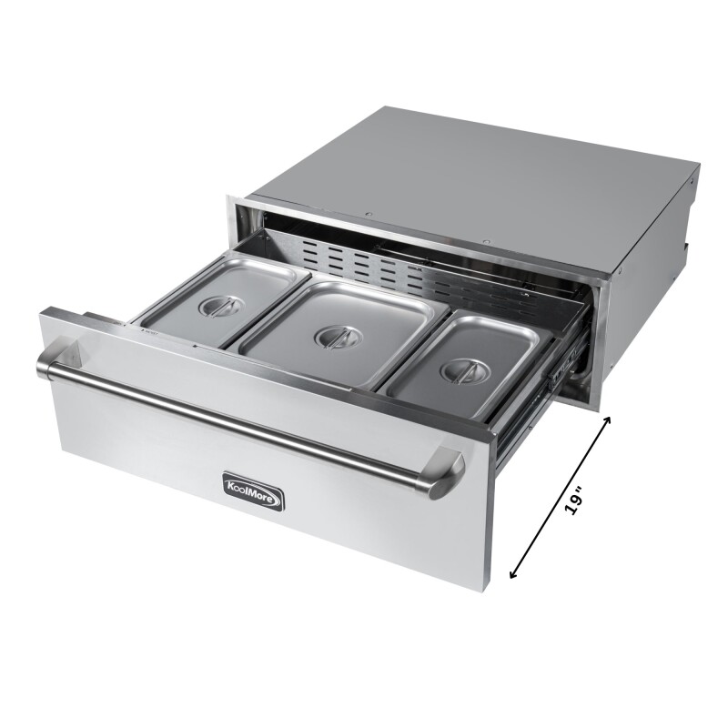 30 in. Warming Drawer with Three Compartments in Stainless-Steel KMRWD30SS