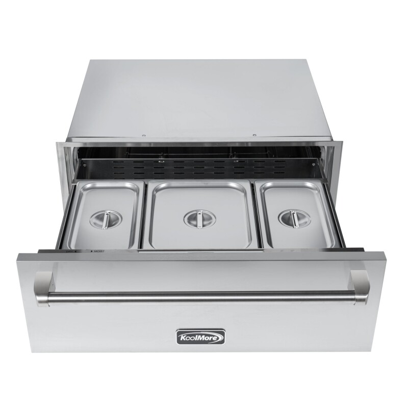 30 in. Warming Drawer with Three Compartments in Stainless-Steel KMRWD30SS