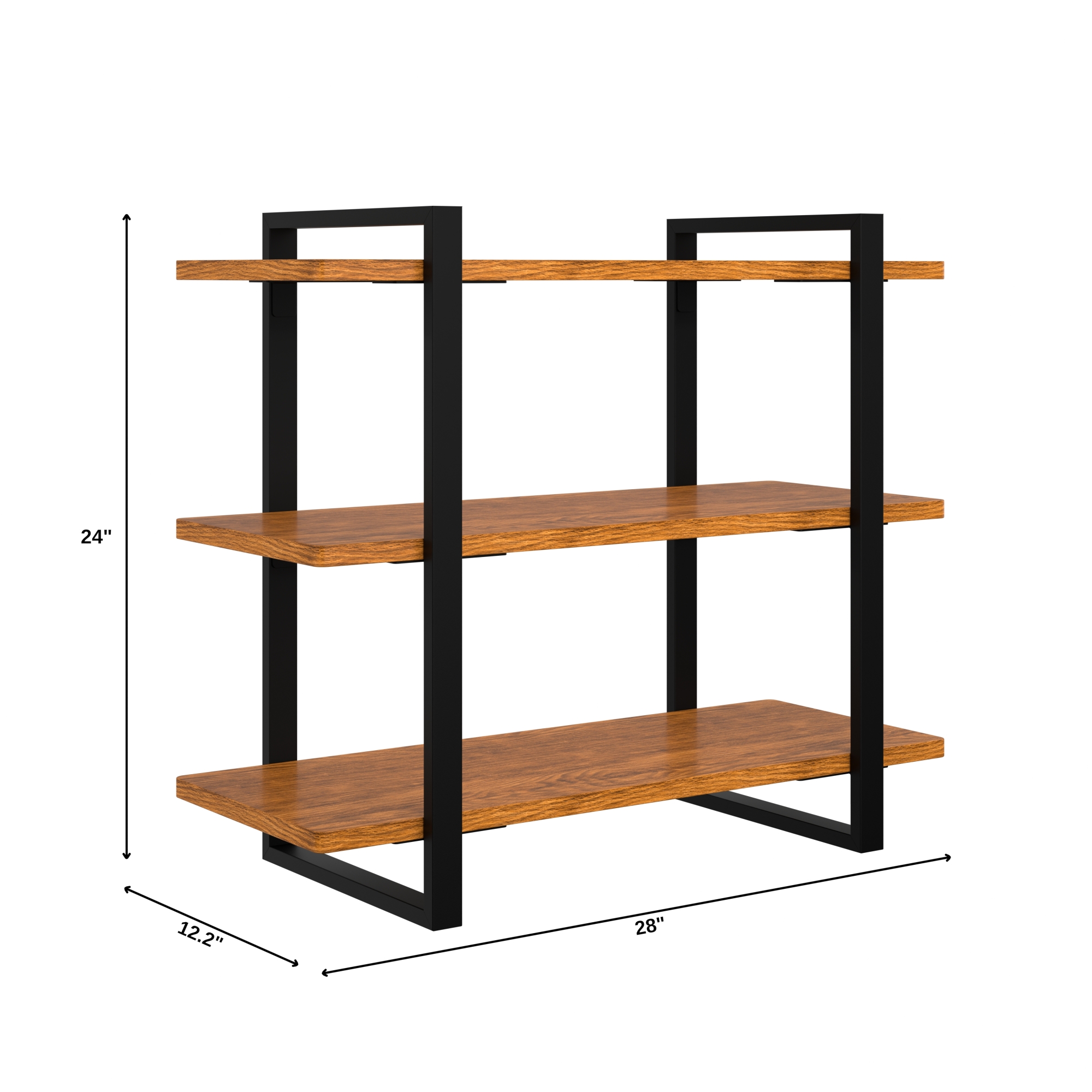 28 in. 3 Tiered Supermarket Wooden Display Rack KMSDW3ROP, product image 2 of 9