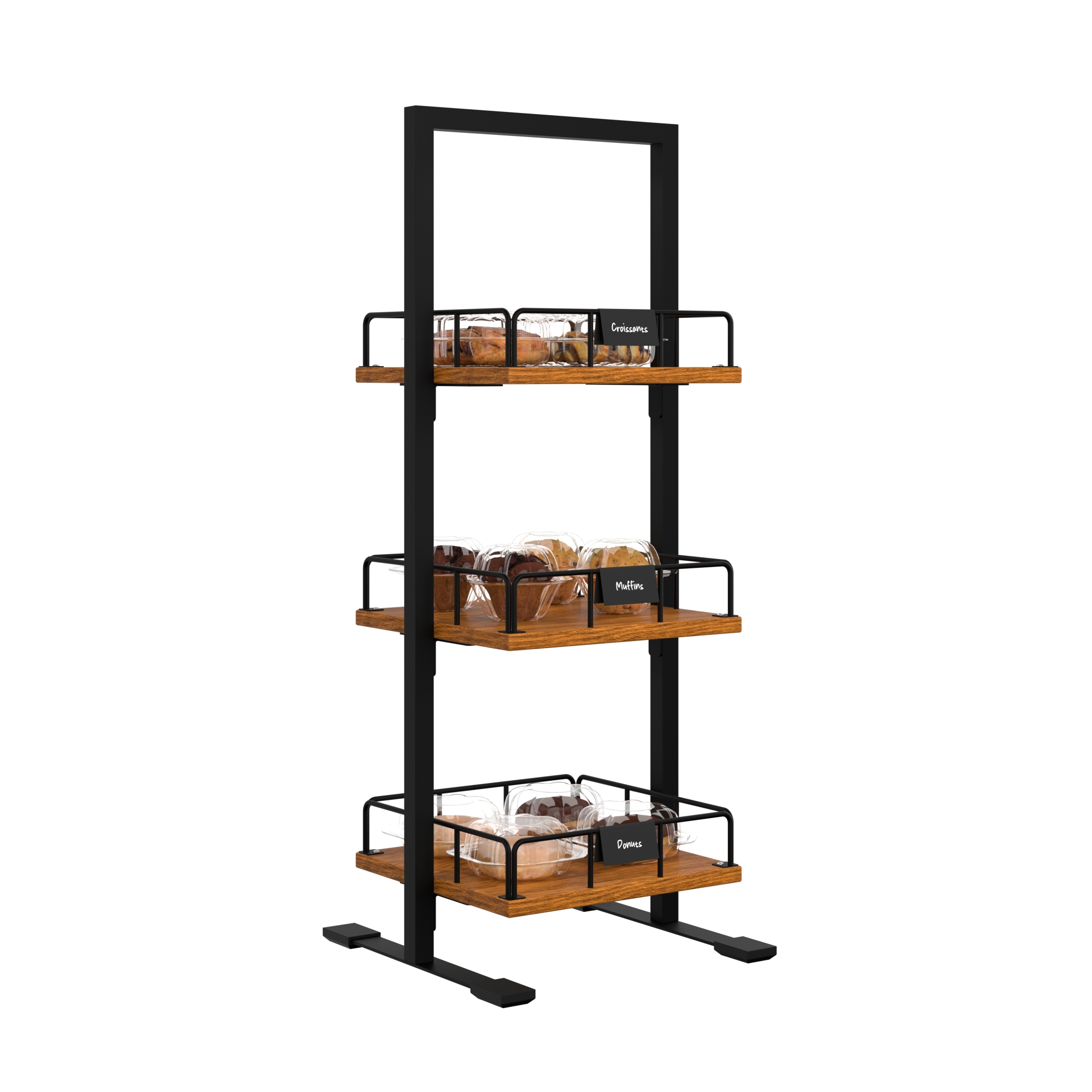 12 in. Wooden 3 Tiered Bakery, Supermarket or Cafe Display Case KMSDW3SOP, product image 5 of 9