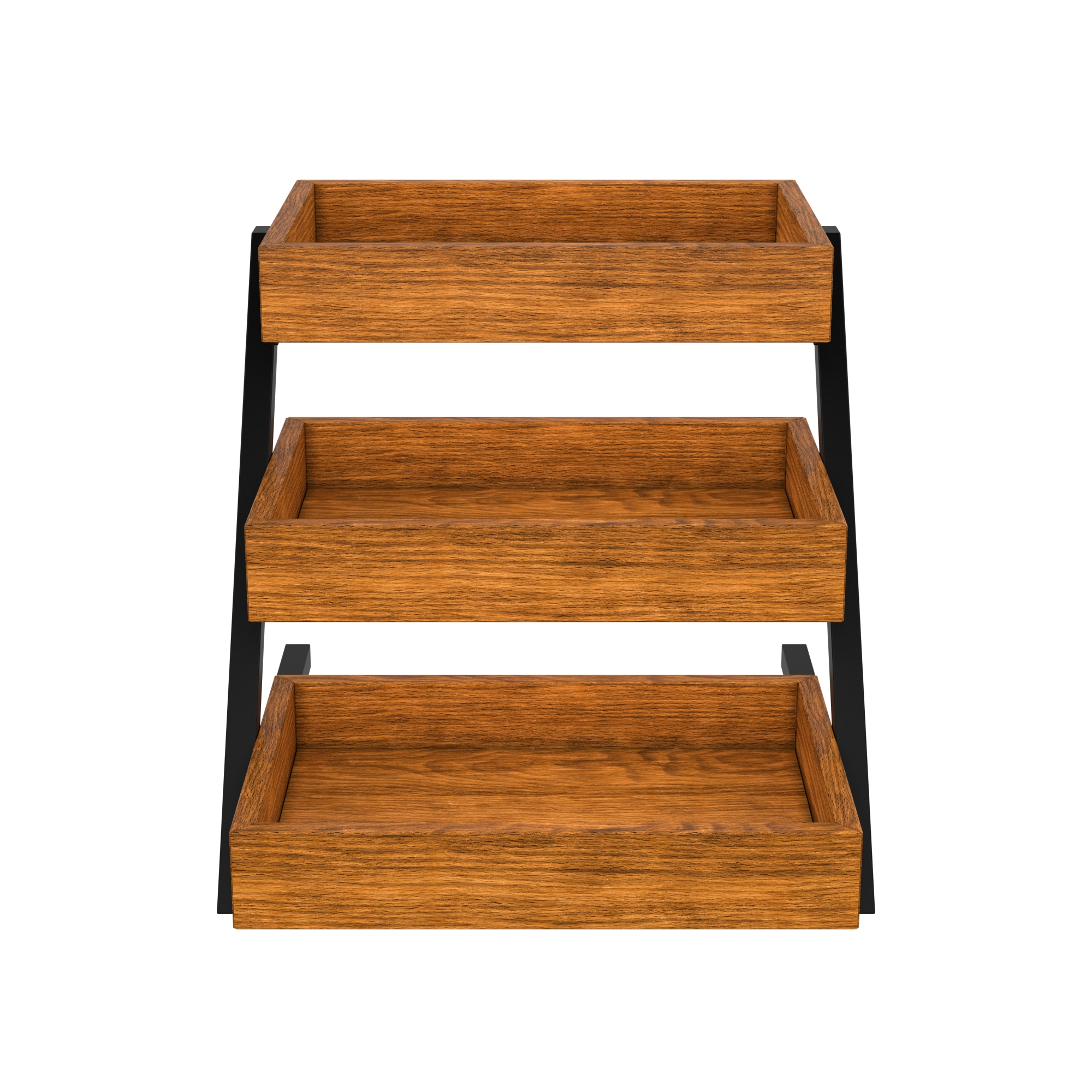 16.5 in. 3 Tiered Wooden Staircase Display Case KMSDW3ST, product image 7 of 9