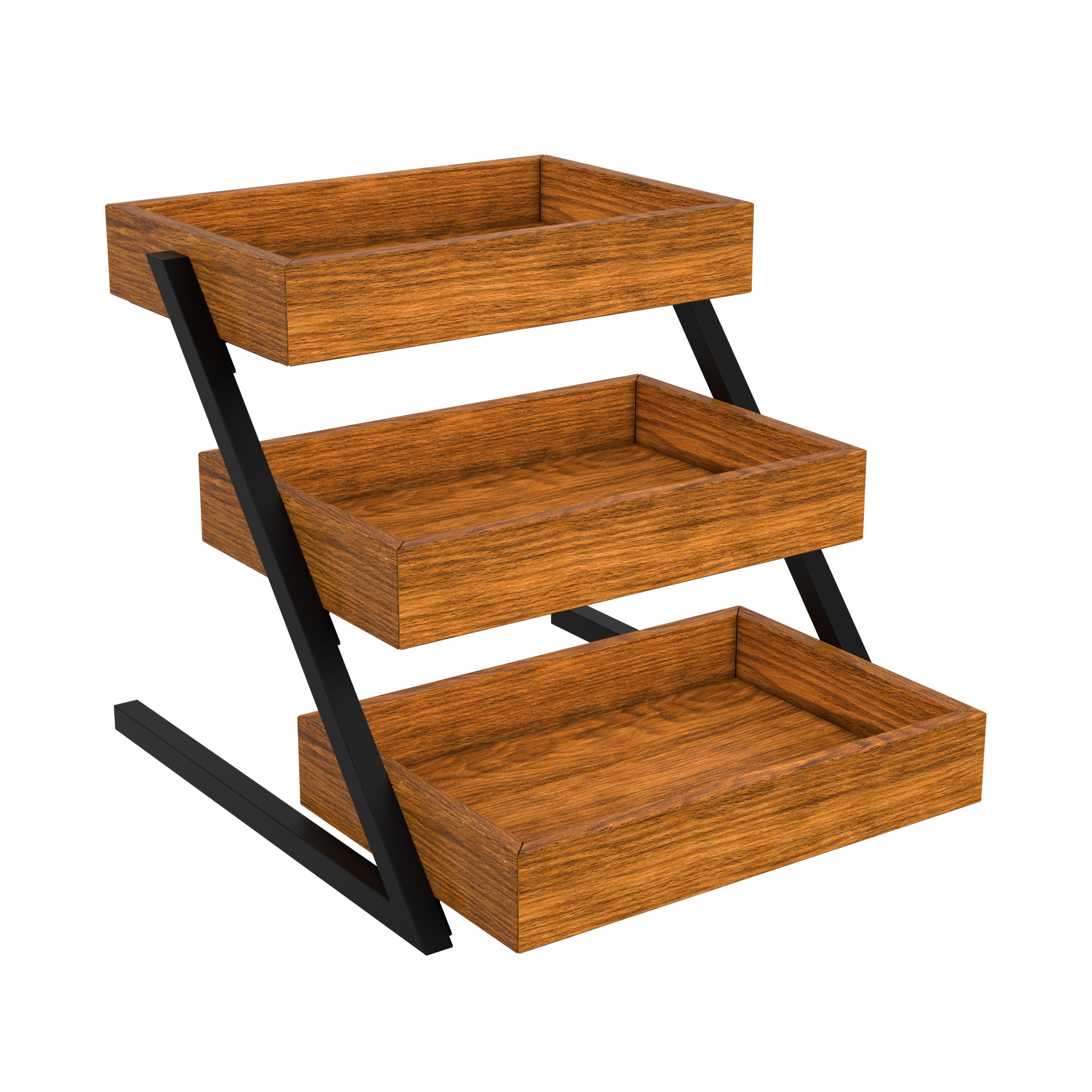 16.5 in. 3 Tiered Wooden Staircase Display Case KMSDW3ST, product image 8 of 9
