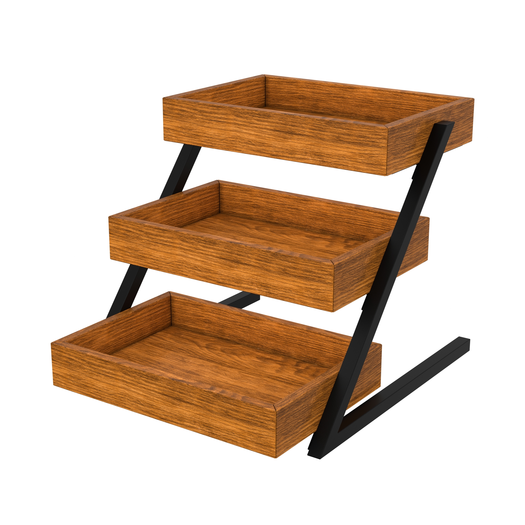 16.5 in. 3 Tiered Wooden Staircase Display Case KMSDW3ST, product image 9 of 9