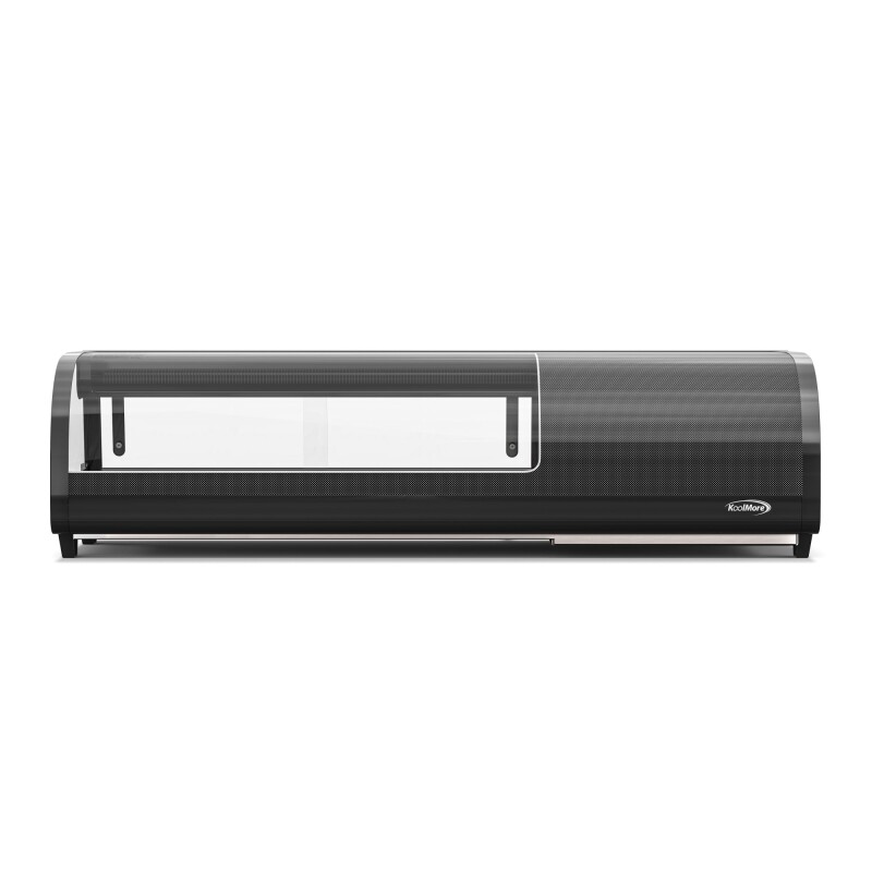 46 in. Glass Sushi Countertop Display Refrigerator with 4 Stainless Steel Trays in Black KMSR46BK, product image 3 of 8