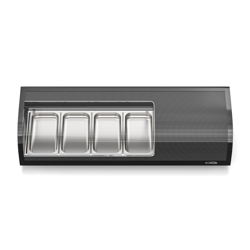 46 in. Glass Sushi Countertop Display Refrigerator with 4 Stainless Steel Trays in Black KMSR46BK, product image 6 of 8