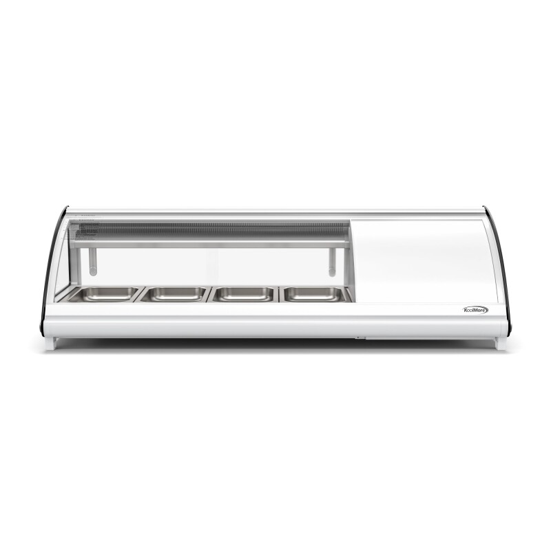 46 in. Glass Sushi Countertop Display Refrigerator with 4 Stainless Steel Trays in White KMSR46WH, product image 3 of 9