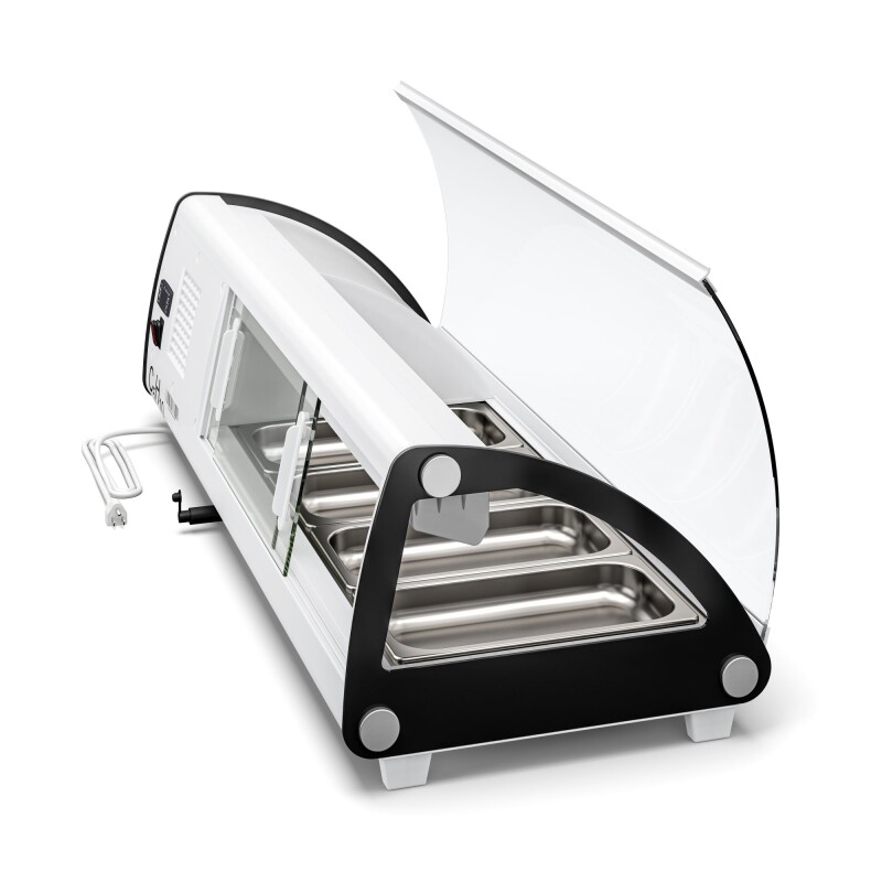 46 in. Glass Sushi Countertop Display Refrigerator with 4 Stainless Steel Trays in White KMSR46WH, product image 6 of 9