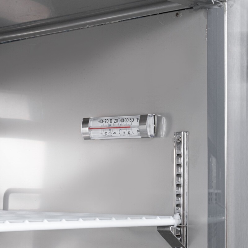 60 in. Two-Door Commercial Undercounter Freezer in Stainless Steel with Casters, ETL Listed KMUCF15SS