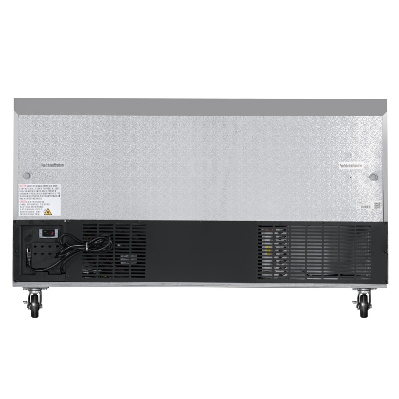 60 in. Two-Door Commercial Undercounter Freezer in Stainless Steel with Casters, ETL Listed KMUCF15SS