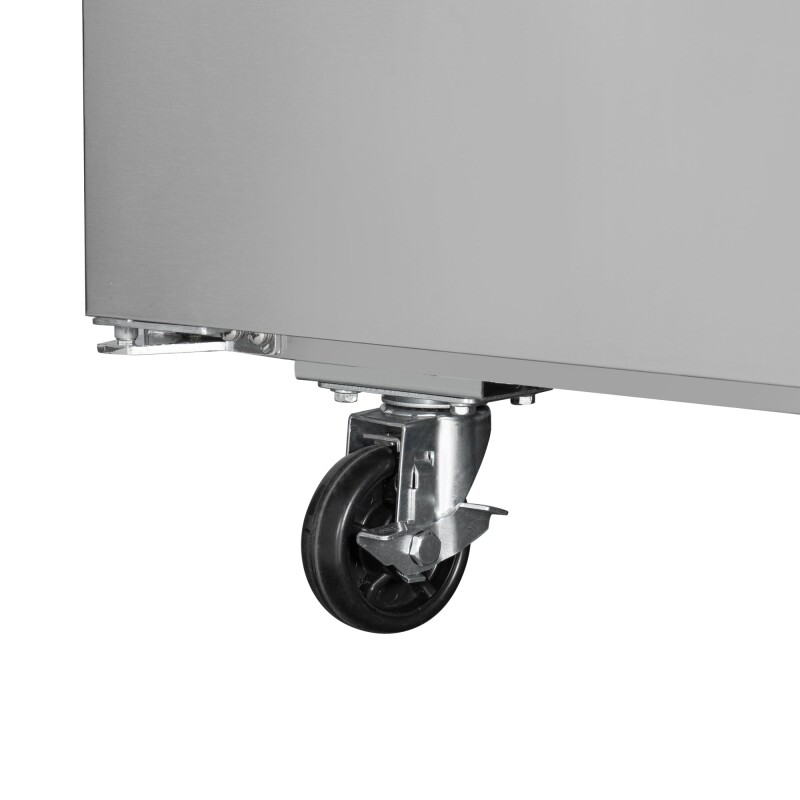 60 in. Two-Door Commercial Undercounter Freezer in Stainless Steel with Casters, ETL Listed KMUCF15SS