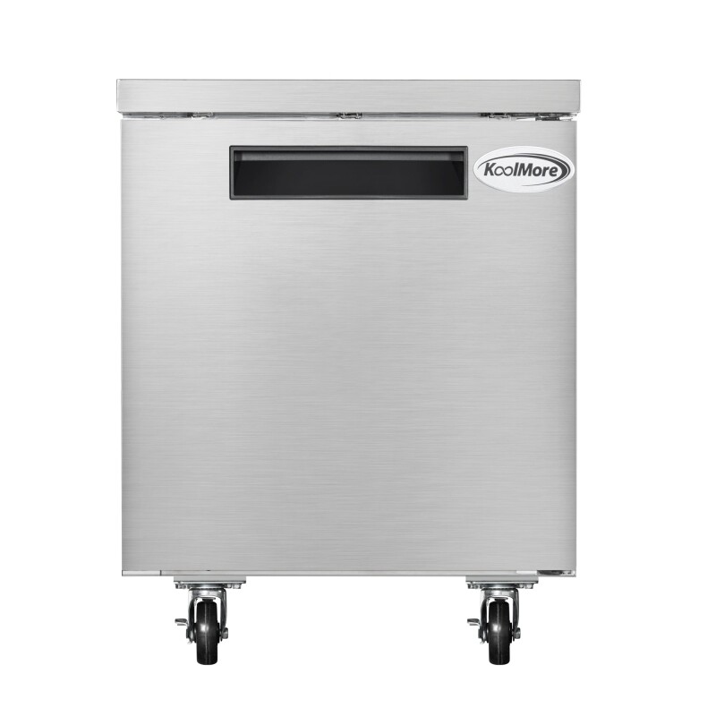 27 in. One-Door Commercial Undercounter Freezer in Stainless Steel with Casters, ETL Listed KMUCF1DSS