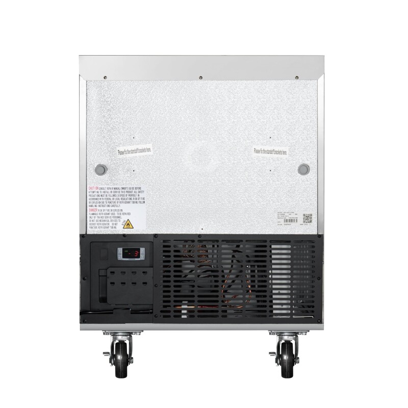 27 in. One-Door Commercial Undercounter Freezer in Stainless Steel with Casters, ETL Listed KMUCF1DSS