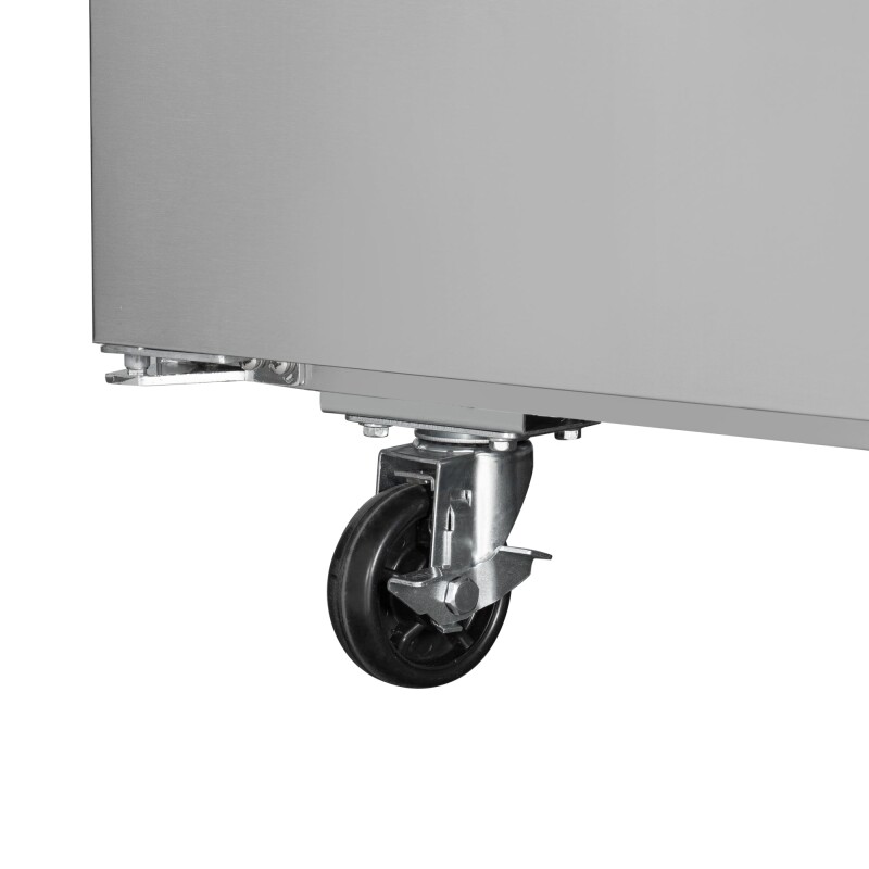 48 in. Two-Door Commercial Undercounter Freezer in Stainless Steel with Casters, ETL Listed KMUCF2DSS