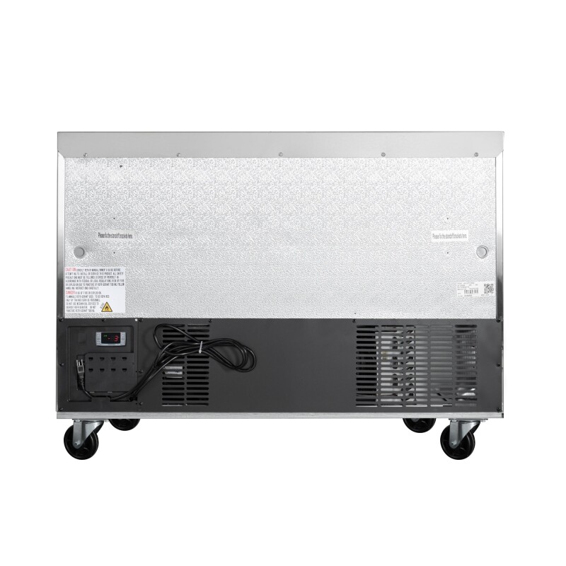 48 in. Two-Door Commercial Undercounter Freezer in Stainless Steel with Casters, ETL Listed KMUCF2DSS