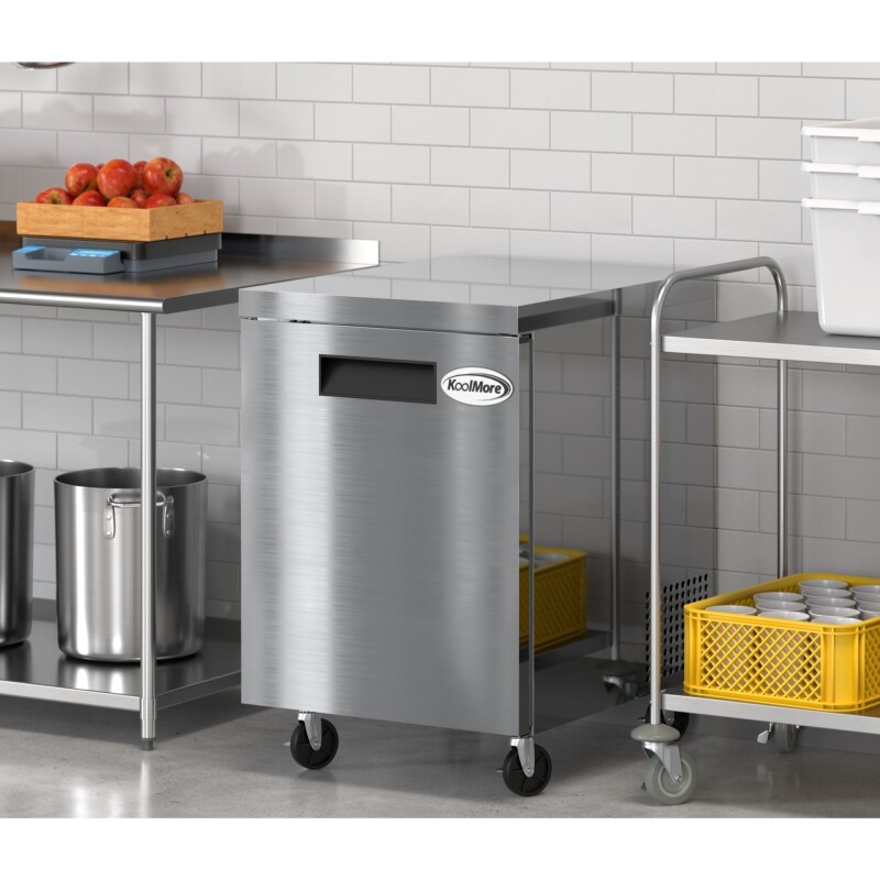 27 in. One Door Commercial Undercounter Refrigerator 5 cu. ft. in Stainless-Steel KMUCR1DSS, product image 5 of 9
