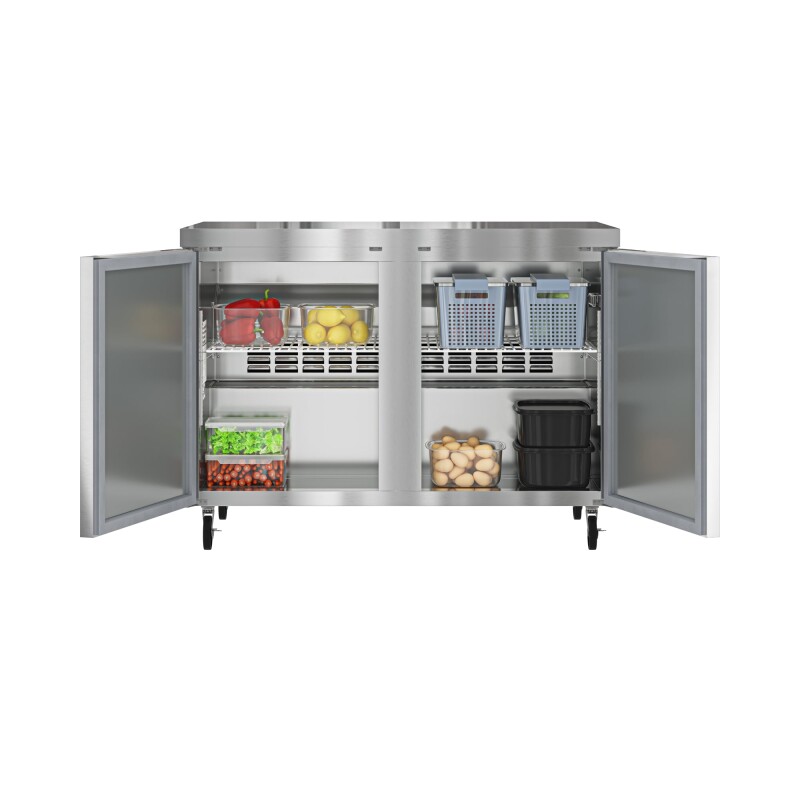 48 in. Two Door Commercial Undercounter Refrigerator in Stainless-Steel 11 cu. ft KMUCR2DSS, product image 2 of 9