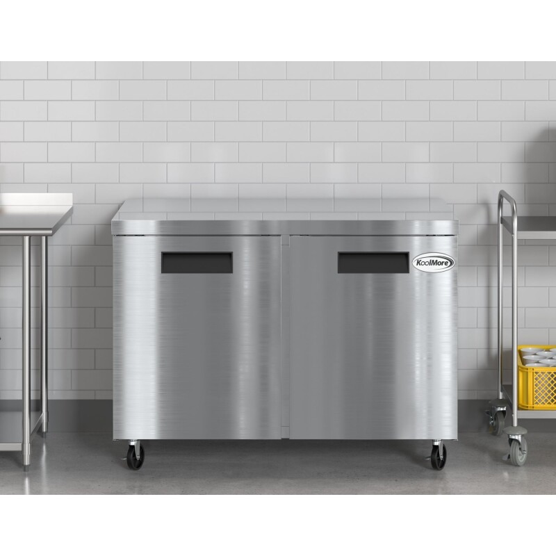48 in. Two Door Commercial Undercounter Refrigerator in Stainless-Steel 11 cu. ft KMUCR2DSS, product image 5 of 9