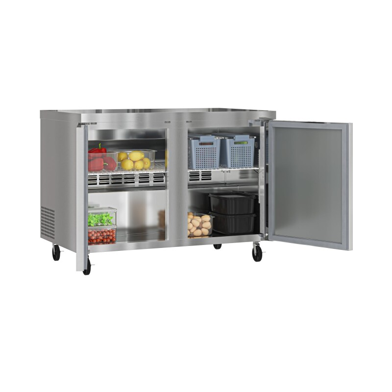 48 in. Two Door Commercial Undercounter Refrigerator in Stainless-Steel 11 cu. ft KMUCR2DSS, product image 6 of 9