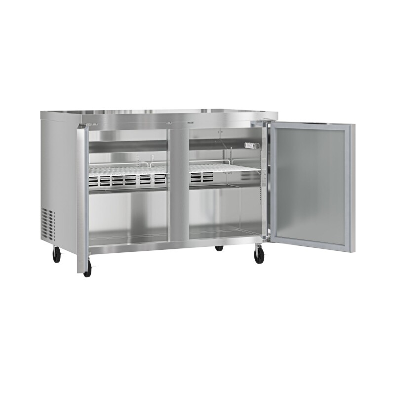 48 in. Two Door Commercial Undercounter Refrigerator in Stainless-Steel 11 cu. ft KMUCR2DSS, product image 8 of 9