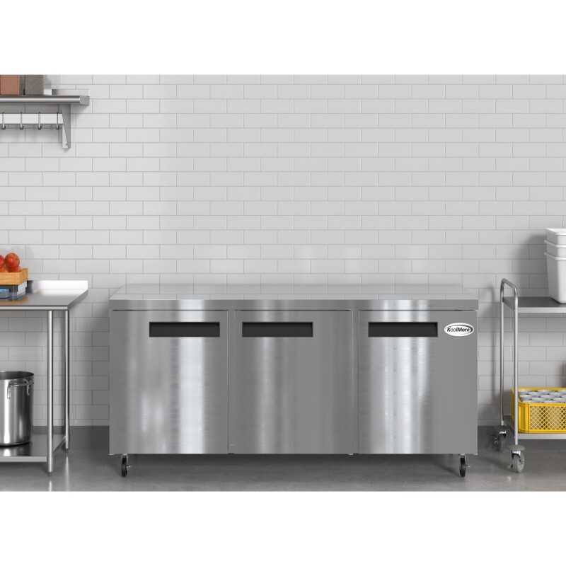72 in. Three Door Commercial Undercounter Refrigerator 18 cu. ft KMUCR3DSS, product image 4 of 8