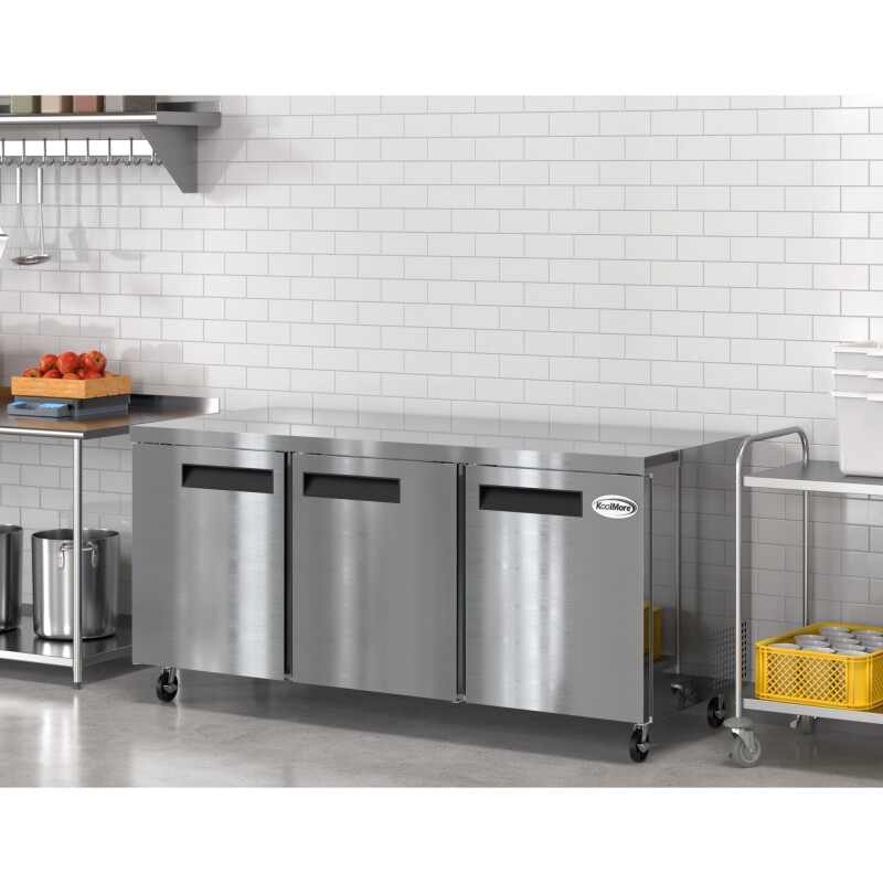 72 in. Three Door Commercial Undercounter Refrigerator 18 cu. ft KMUCR3DSS, product image 5 of 8