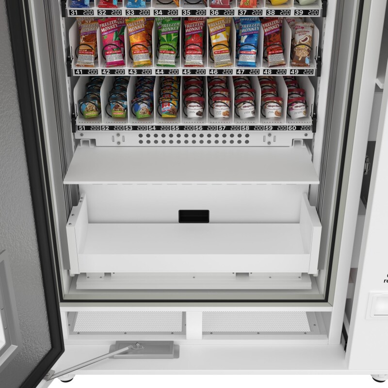 45 in. Commercial Freezer Ice Cream Vending Machine with 44 Slots, Ample 49 in. Touch Display, Bill and Coin Acceptor, Credit Card Reader in White KMVMFWT36BCR, product image 10 of 13