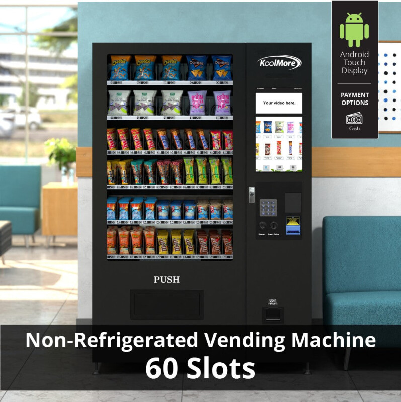50 in. 60-Slot Snack Vending Machine with 22-inch Touch Screen in Black, Non-Refrigerated. - Wrap KMVMNT50B, product image 3 of 17