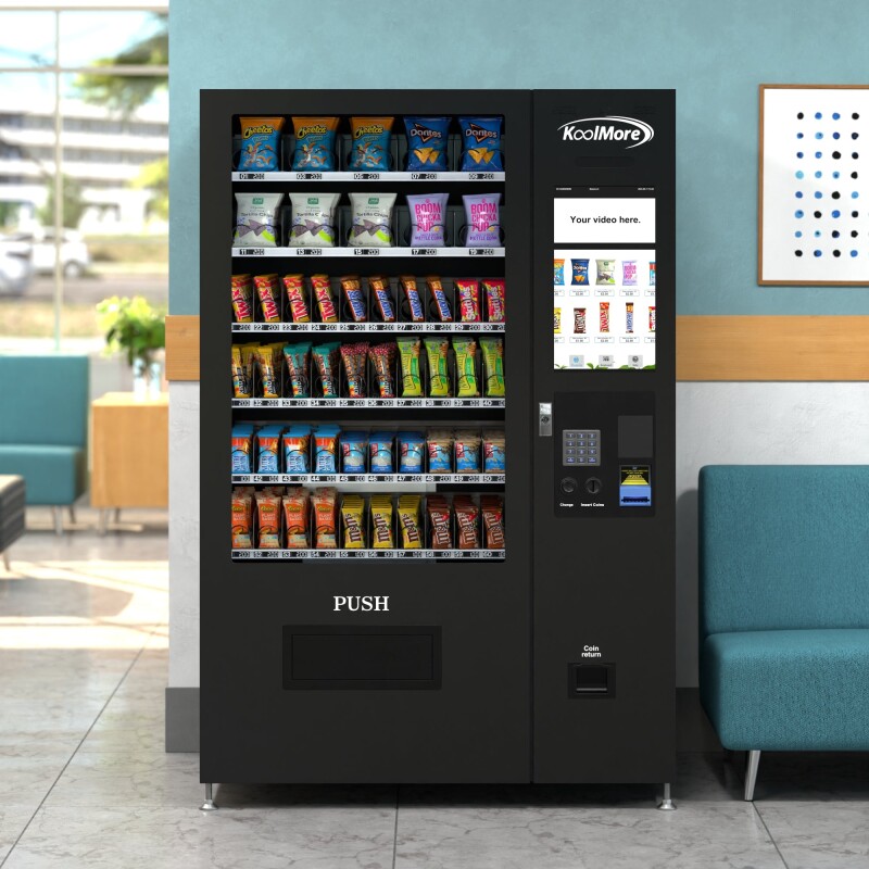 50 in. 60-Slot Snack Vending Machine with 22-inch Touch Screen in Black, Non-Refrigerated. - Wrap KMVMNT50B, product image 7 of 17