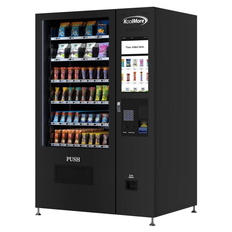 50 in. 60-Slot Snack Vending Machine with 22-inch Touch Screen, Bill and Coin Acceptor in Black, Non-Refrigerated KMVMNT50BC, product image 5 of 17