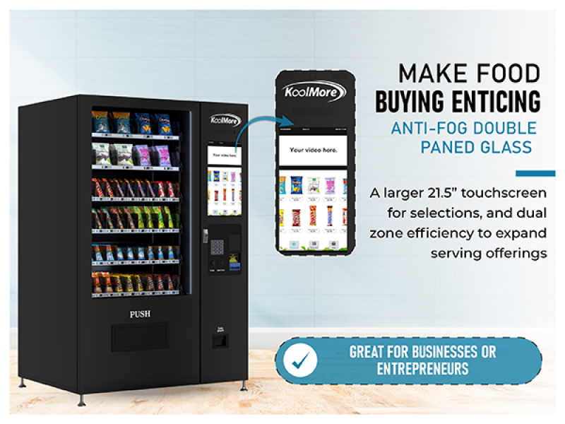 50 in. 60-Slot Snack Vending Machine with 22-inch Touch Screen, Bill and Coin Acceptor in Black, Non-Refrigerated KMVMNT50BC, product image 6 of 17