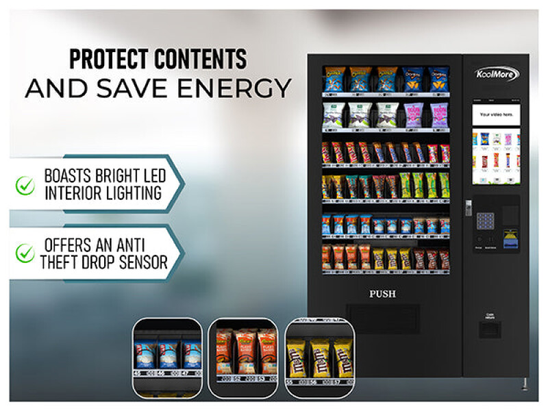 50 in. 60-Slot Snack Vending Machine with 22-inch Touch Screen, Bill and Coin Acceptor in Black, Non-Refrigerated KMVMNT50BC, product image 9 of 17