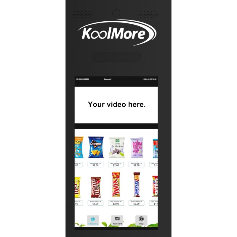 50 in. 60-Slot Snack Vending Machine with 22-inch Touch Screen, Bill and Coin Acceptor in Black, Non-Refrigerated KMVMNT50BC, product image 11 of 17