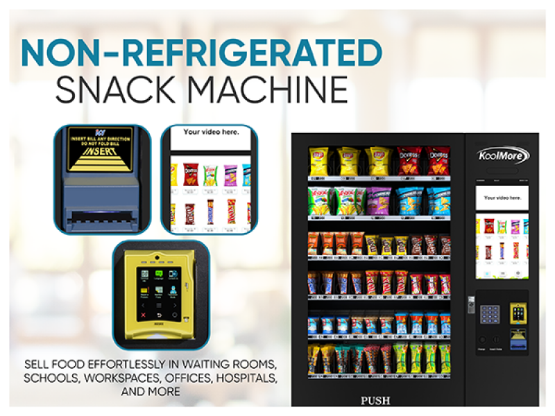 50 in. 60-Slot Snack Vending Machine with 22-inch Touch Screen, Credit Card Reader, Bill and Coin Acceptor in Black, Non-Refrigerated KMVMNT50BCR, product image 8 of 16