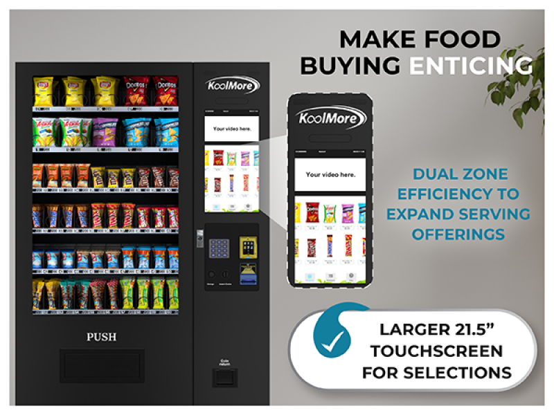 50 in. 60-Slot Snack Vending Machine with 22-inch Touch Screen, Credit Card Reader and Bill Acceptor in Black, Non-Refrigerated KMVMNT50BR, product image 9 of 15