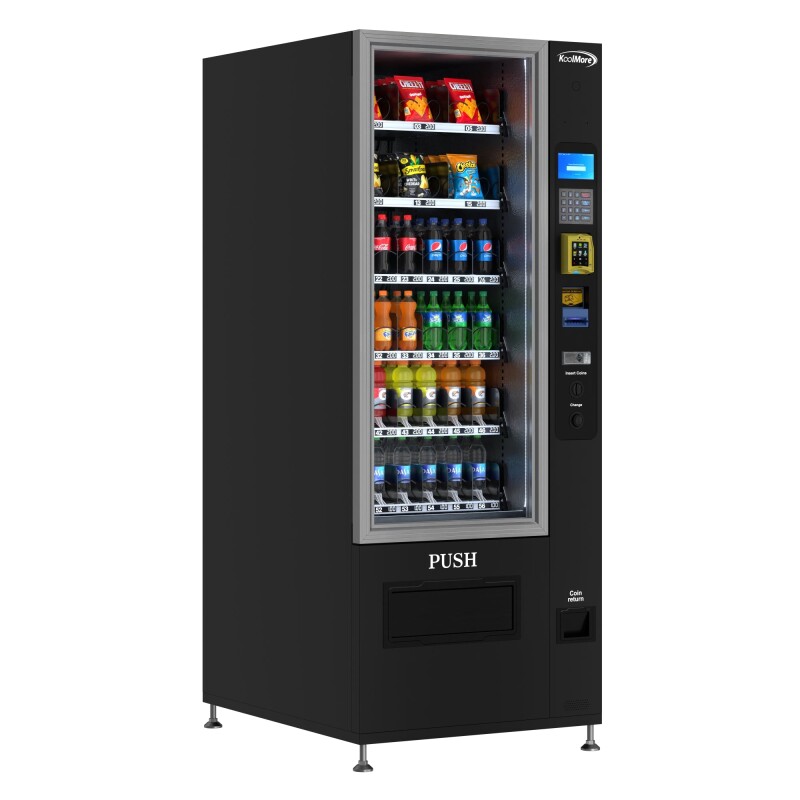 Refrigerated Snack and Drink Vending Machine with 36 Slots Featuring Credit Card Reader and Bill Acceptor in Black KMVMR30BR, product image 2 of 14