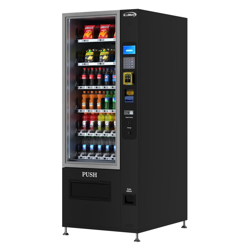 Refrigerated Snack and Drink Vending Machine with 36 Slots Featuring Credit Card Reader and Bill Acceptor in Black KMVMR30BR, product image 4 of 14
