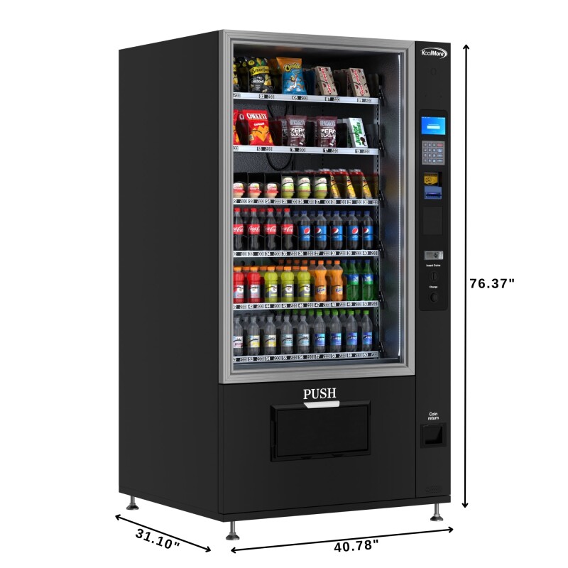 Refrigerated Snack and Drink Vending Machine with 60 Slots in Black KMVMR40B, product image 5 of 12
